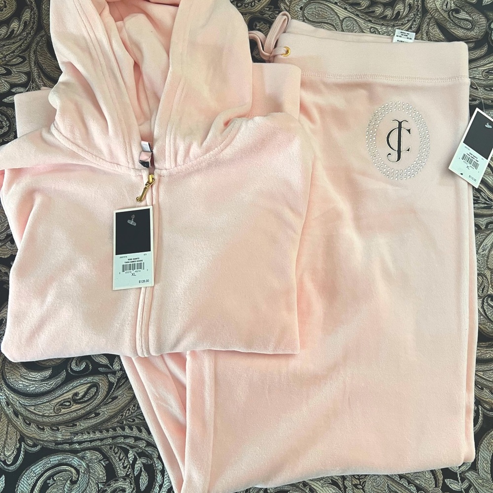 NWT- Juicy Couture Track Suit- Rose Quartz Size XL